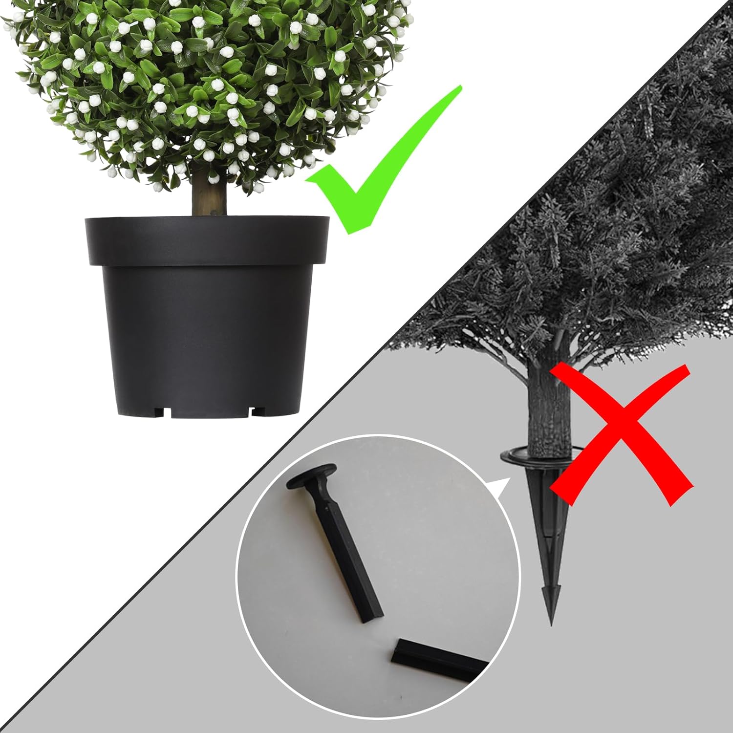 LUWENER 3FT Artificial Boxwood Topiary Set
