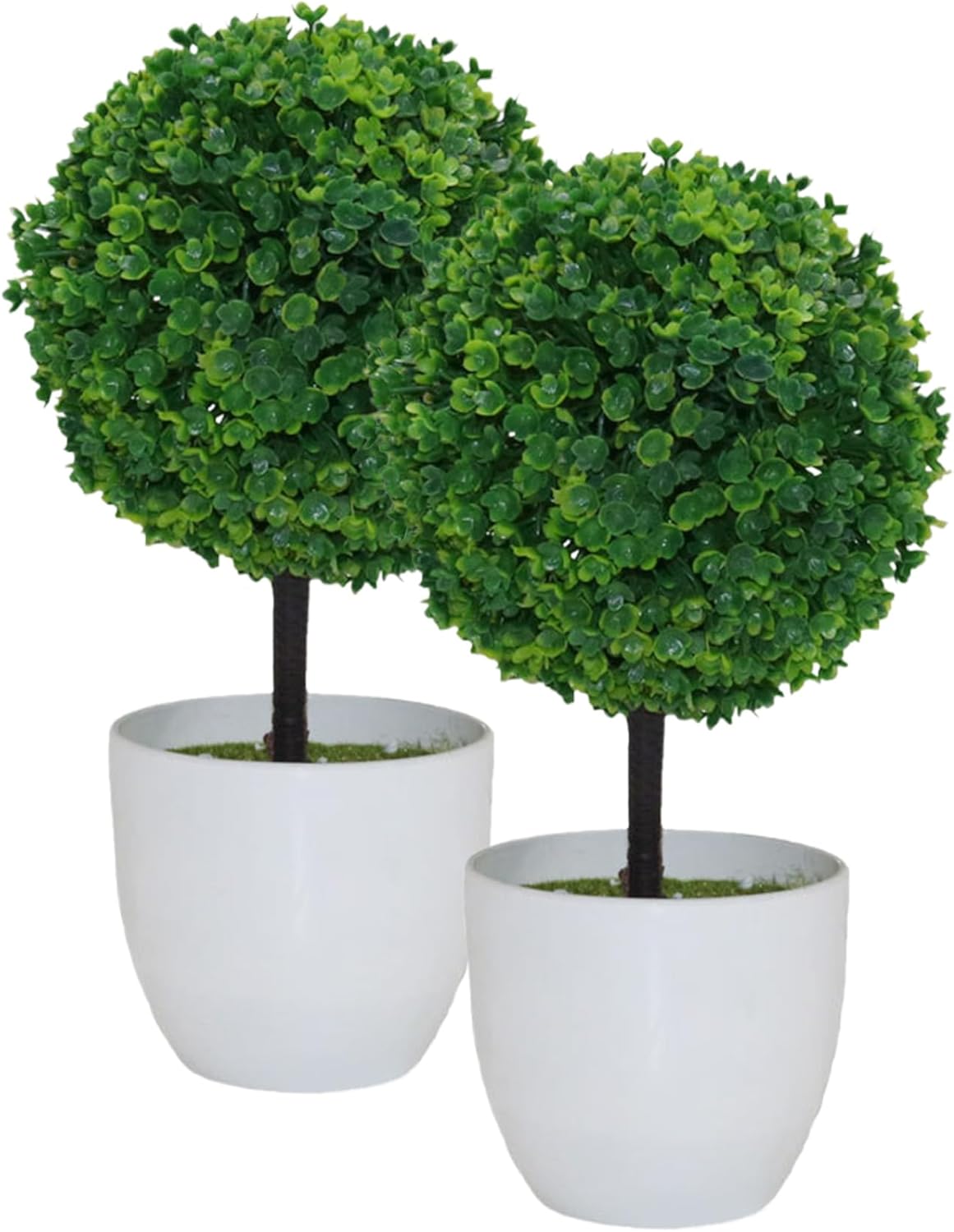 2PCS 10 Inch Artificial Topiary Trees in Pot Decor