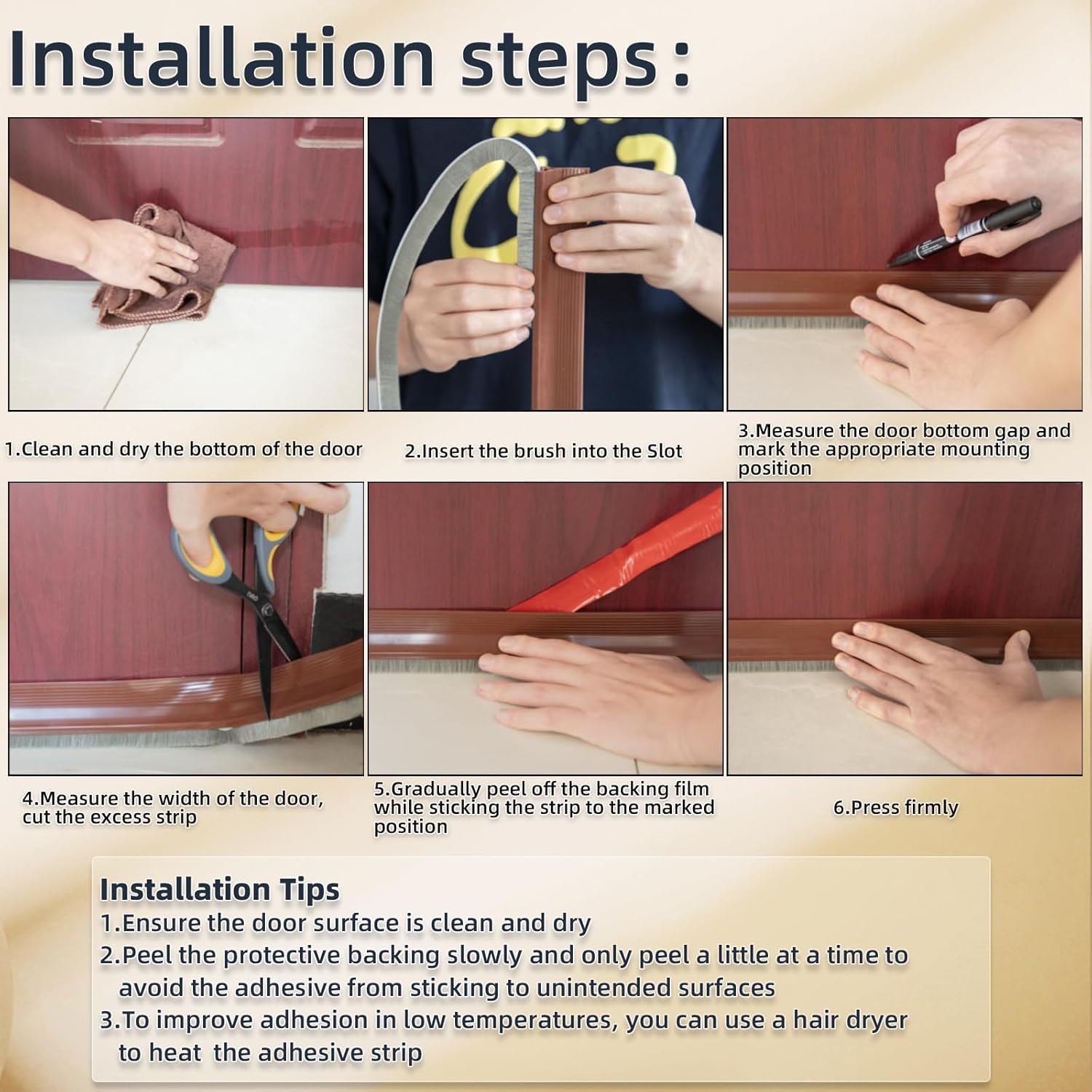 39 Inch Door Sweep with Brush and Silicone Seal