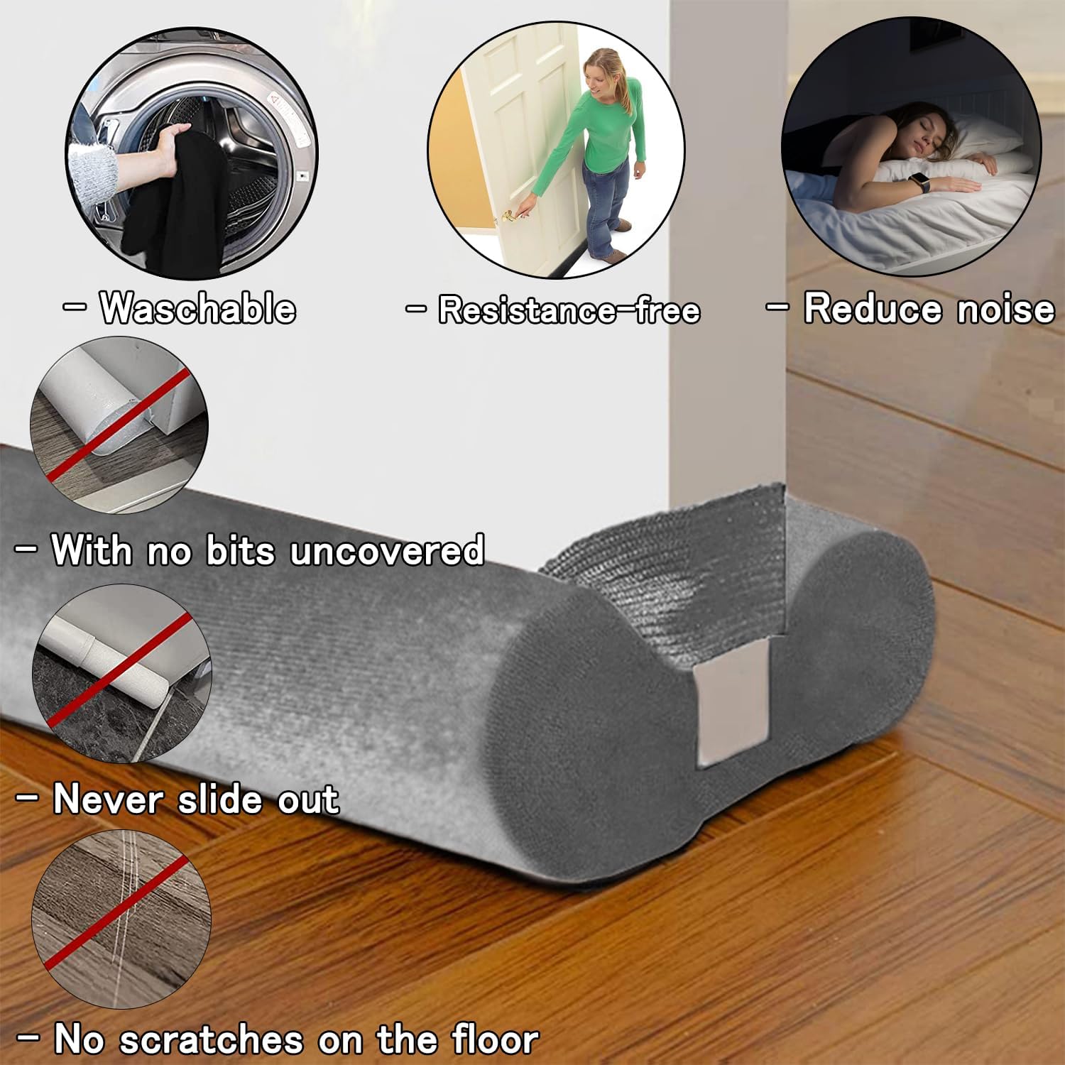 BKSAI Door Draft Stopper No Adhesive 24-29 Inch