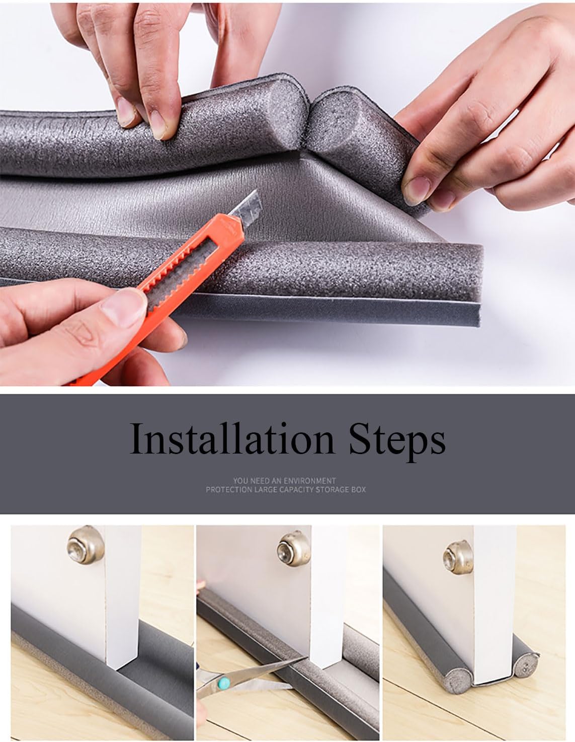 COYOUCO 1 Pcs Door Draft Stopper 93Cm Grey