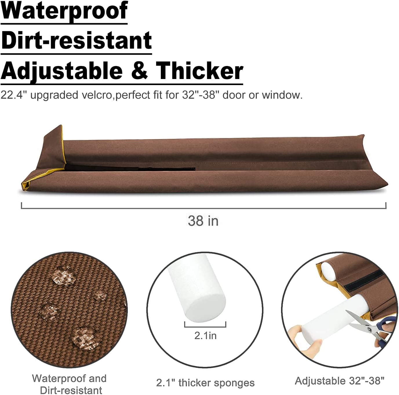 Gigbuff Cam Door Draft Stopper 30-36 Inches