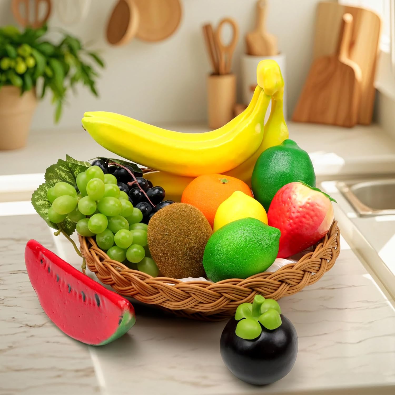 11 Pack Plastic Artificial Fruits for Home Decor