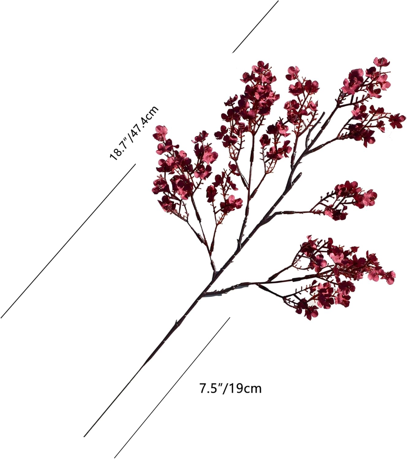 Mandys Burgundy Artificial Babys Breath Flowers 6 Bundles
