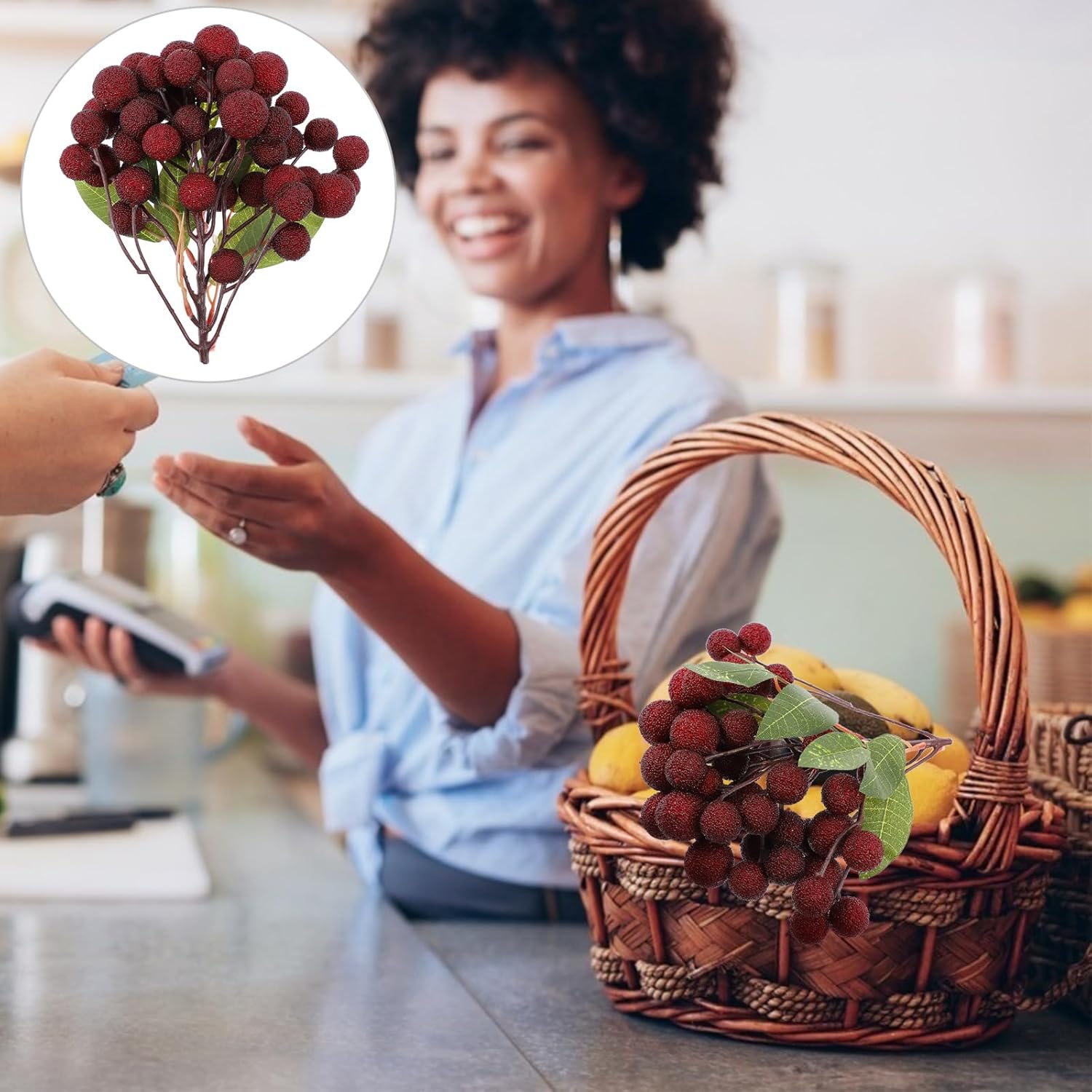 Realistic Simulated Bayberry Faux Fruit Decor