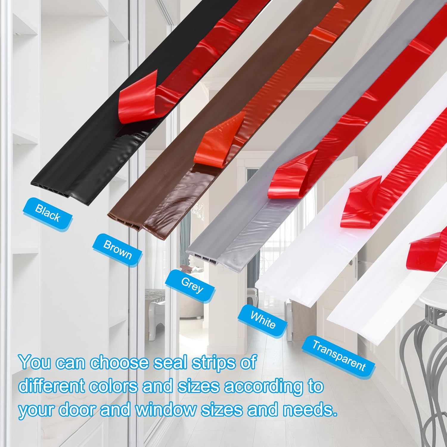 PATIKIL Door Draft Stopper 2 Pack 27FT Silicone Weather Seal Strip