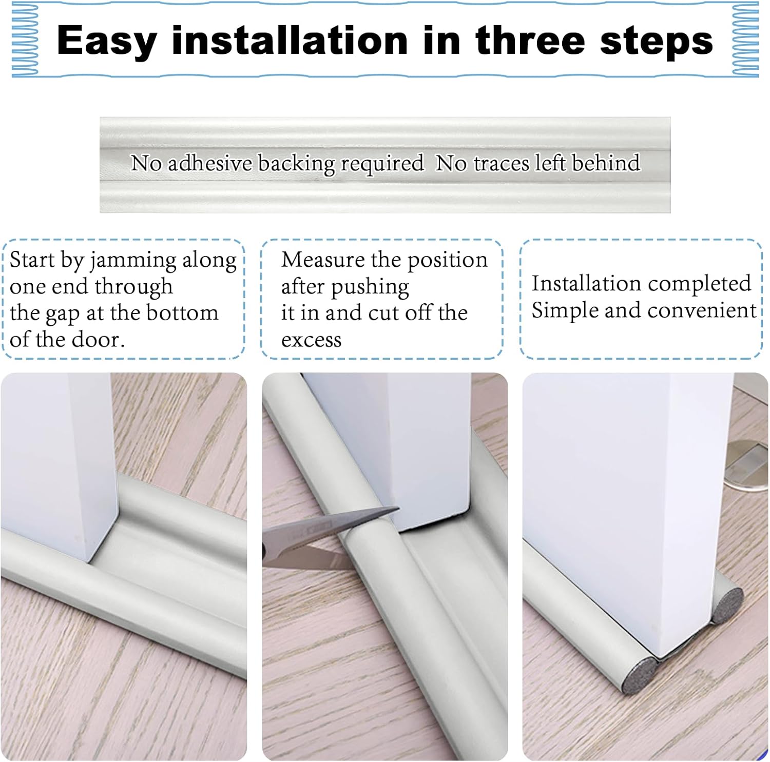 Double Door Draft Stopper 37 Inch Soundproof Windproof