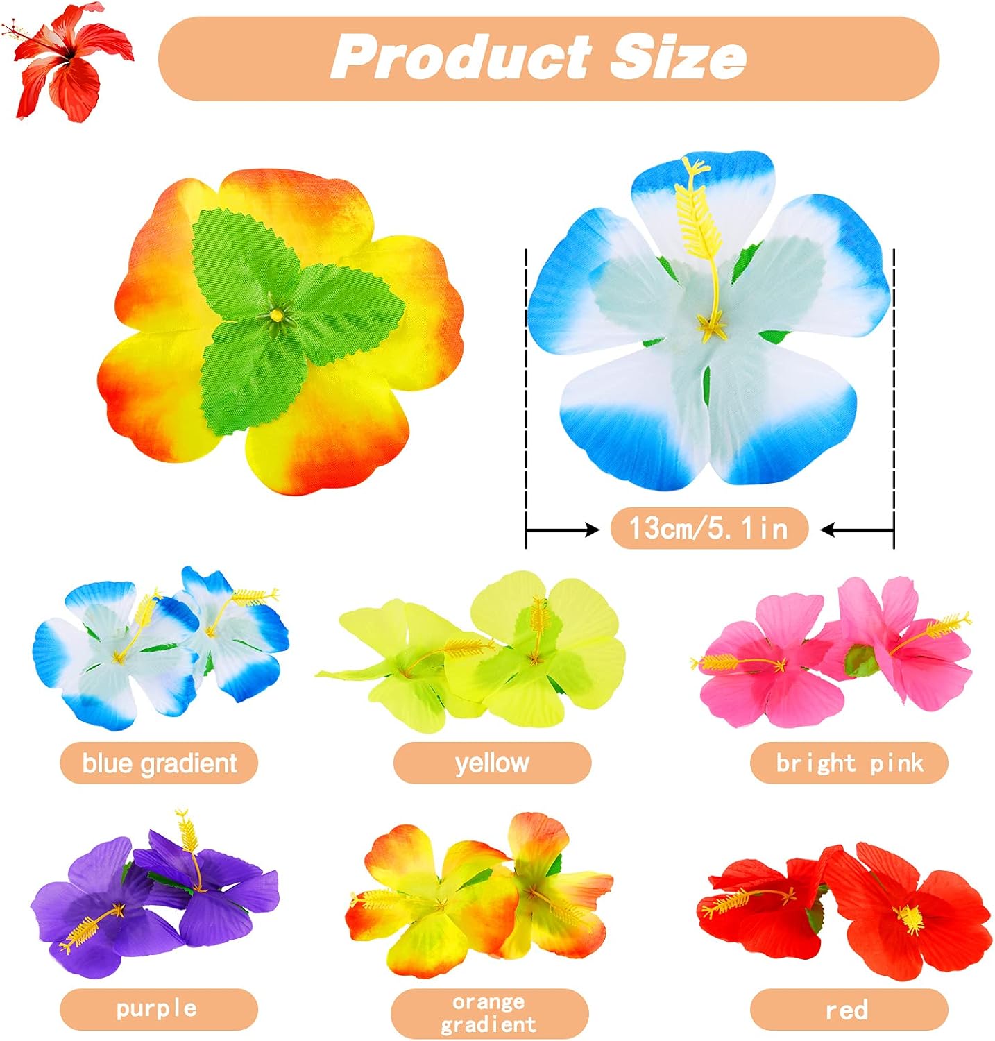 WILLBOND 120 Piece Hibiscus Flowers Decor Set