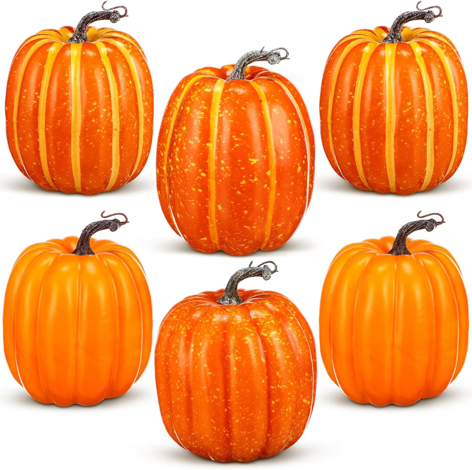 VioraWhite 6 Pcs Artificial Pumpkins Fall Decor
