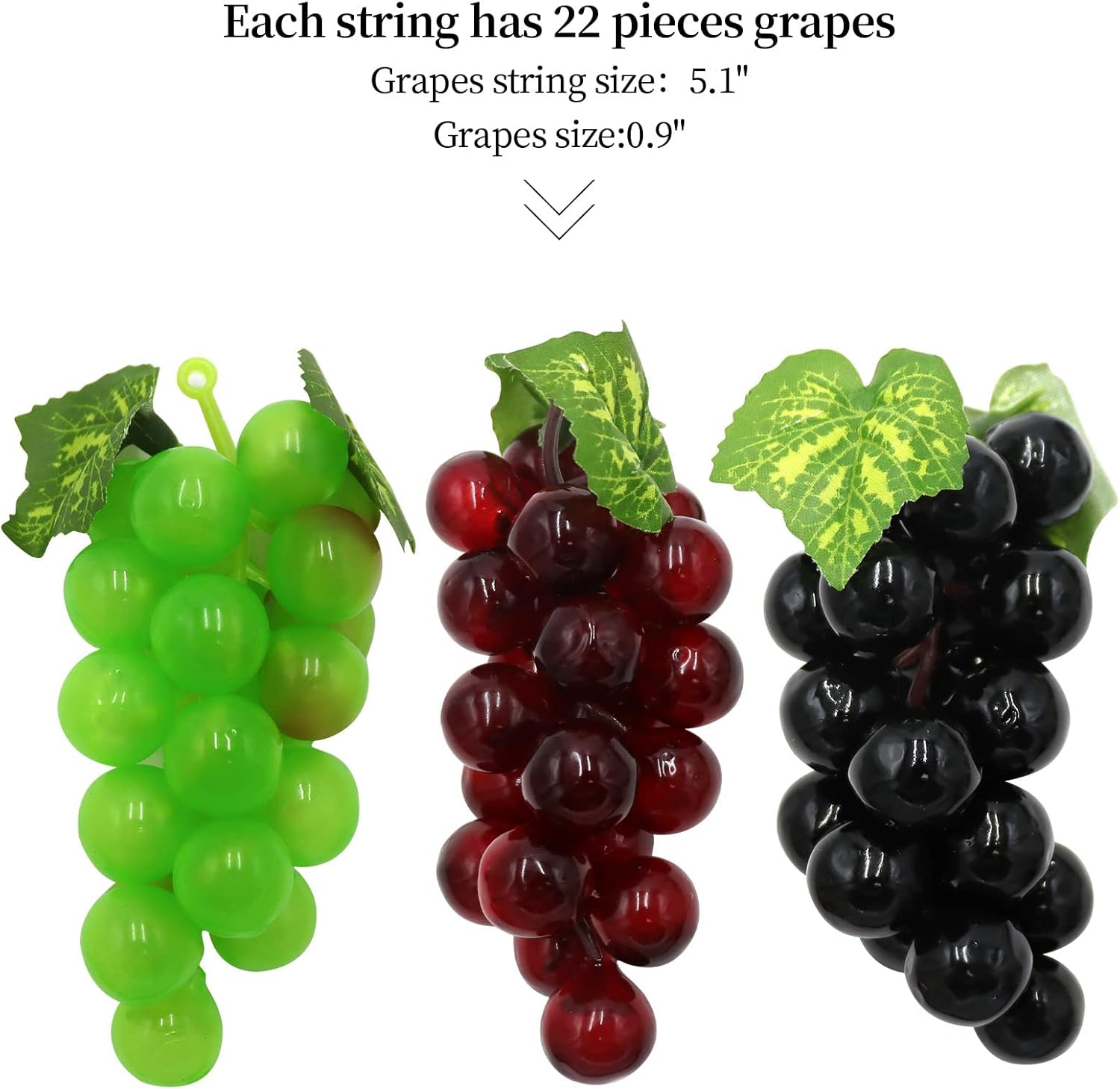 12 Strands 90 ft Artificial Grape Vines with 3 String Grapes Garland