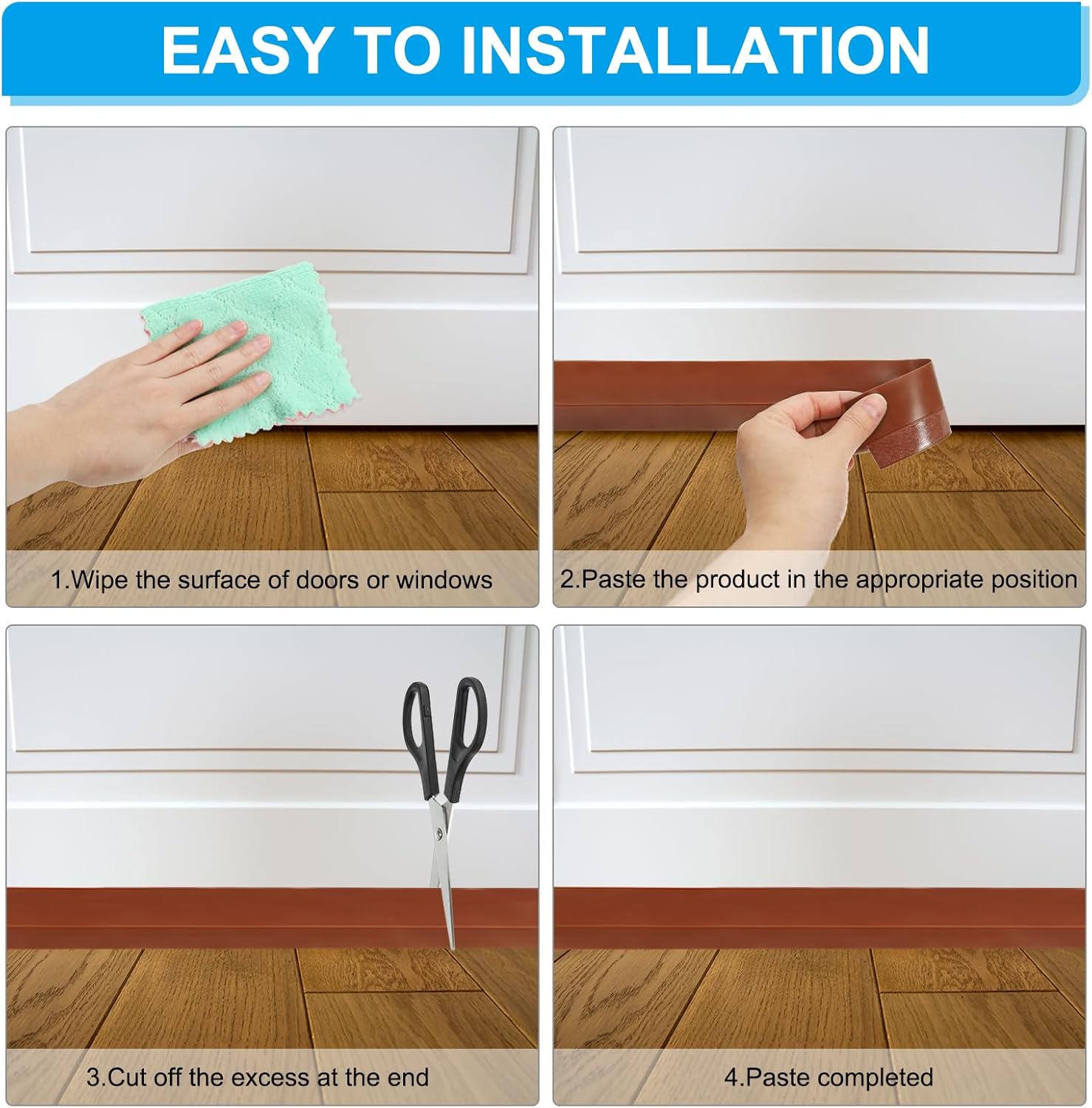 PATIKIL Door Draft Stopper 2 Pack 27FT Silicone Weather Seal Strip