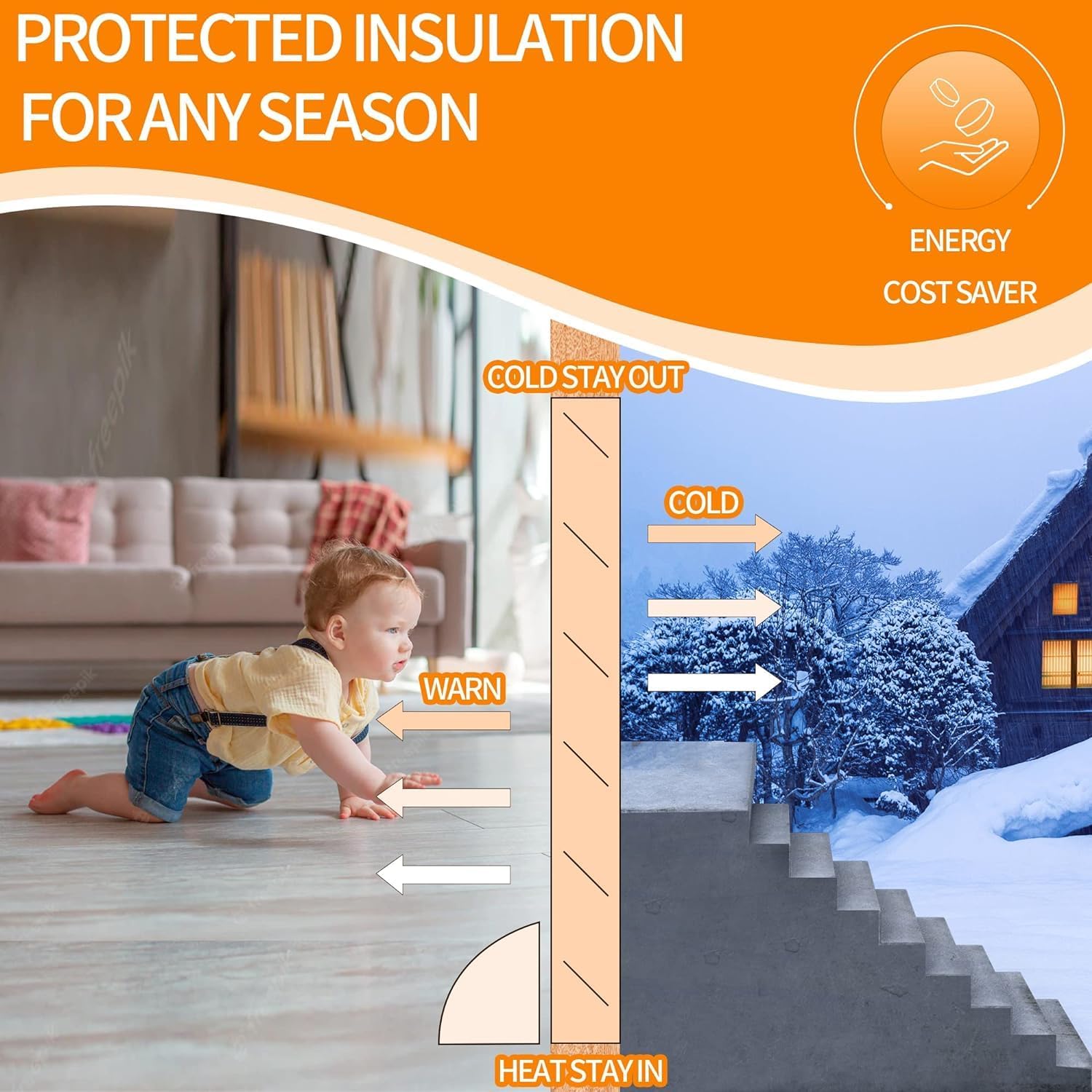 TORRAMI 30 Inch Door Draft Stopper Wind Proof Insulation Seal - Light Gray