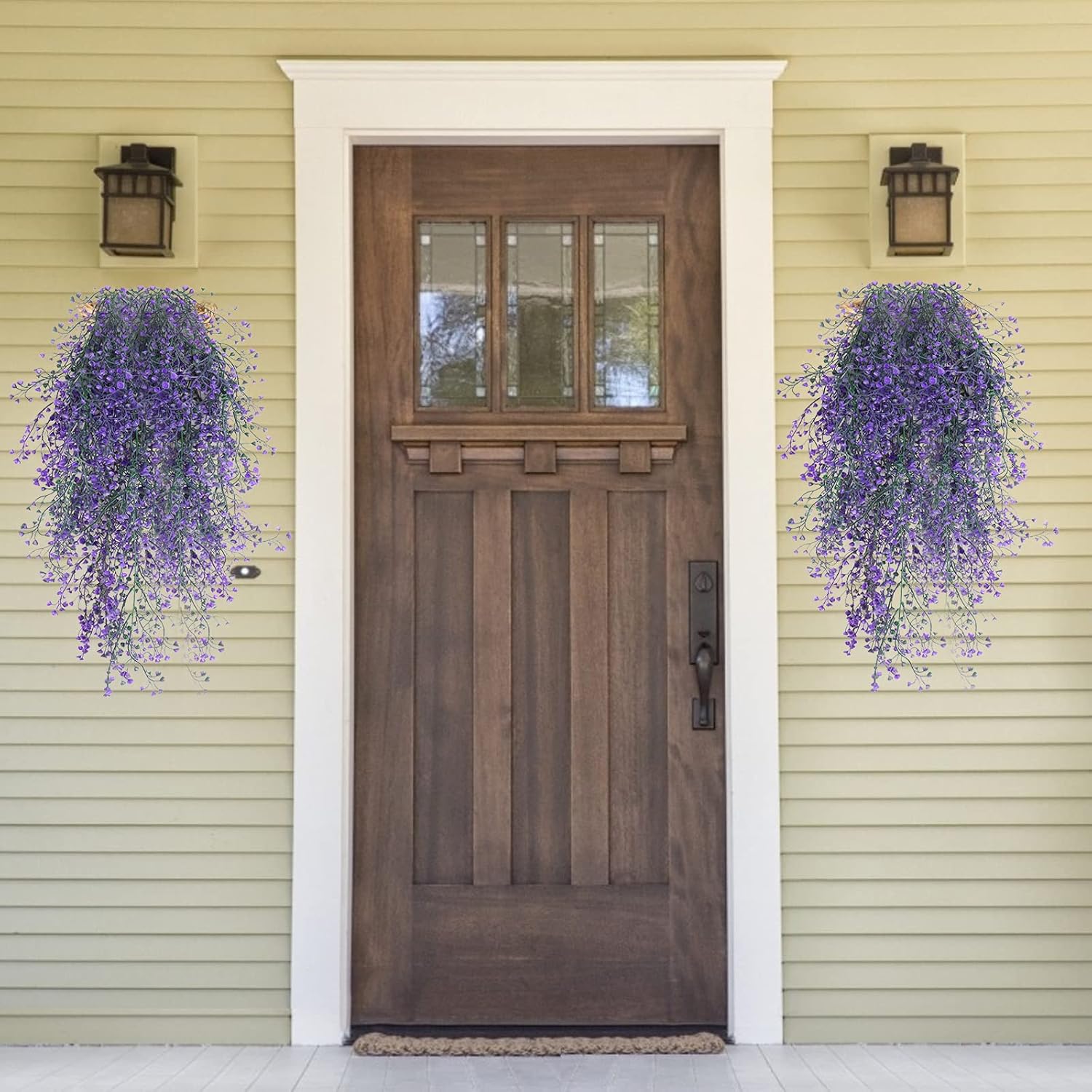 RECUTMS Artificial Hanging Vine Plants 4Pc Purple