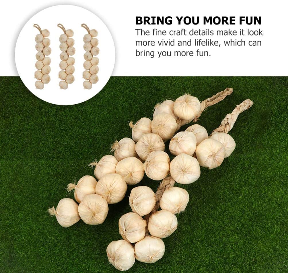 Hemoton 3pc Garlic Hanging Garland Photo Props
