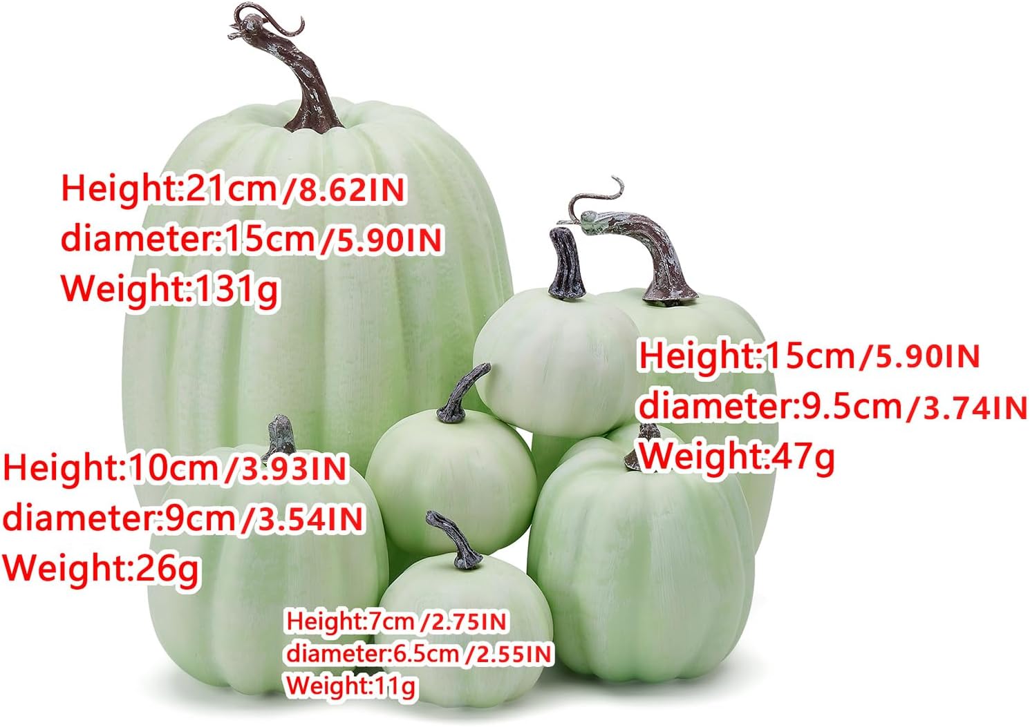 7Pcs Artificial Pumpkins Faux Foam Fall Decorations for Home