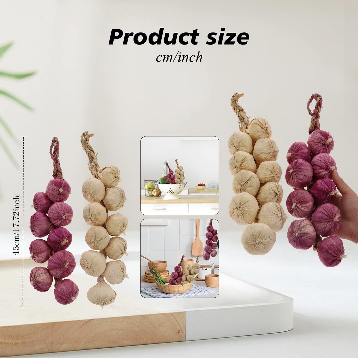 Woration Artificial Garlic and Onion Decor Set
