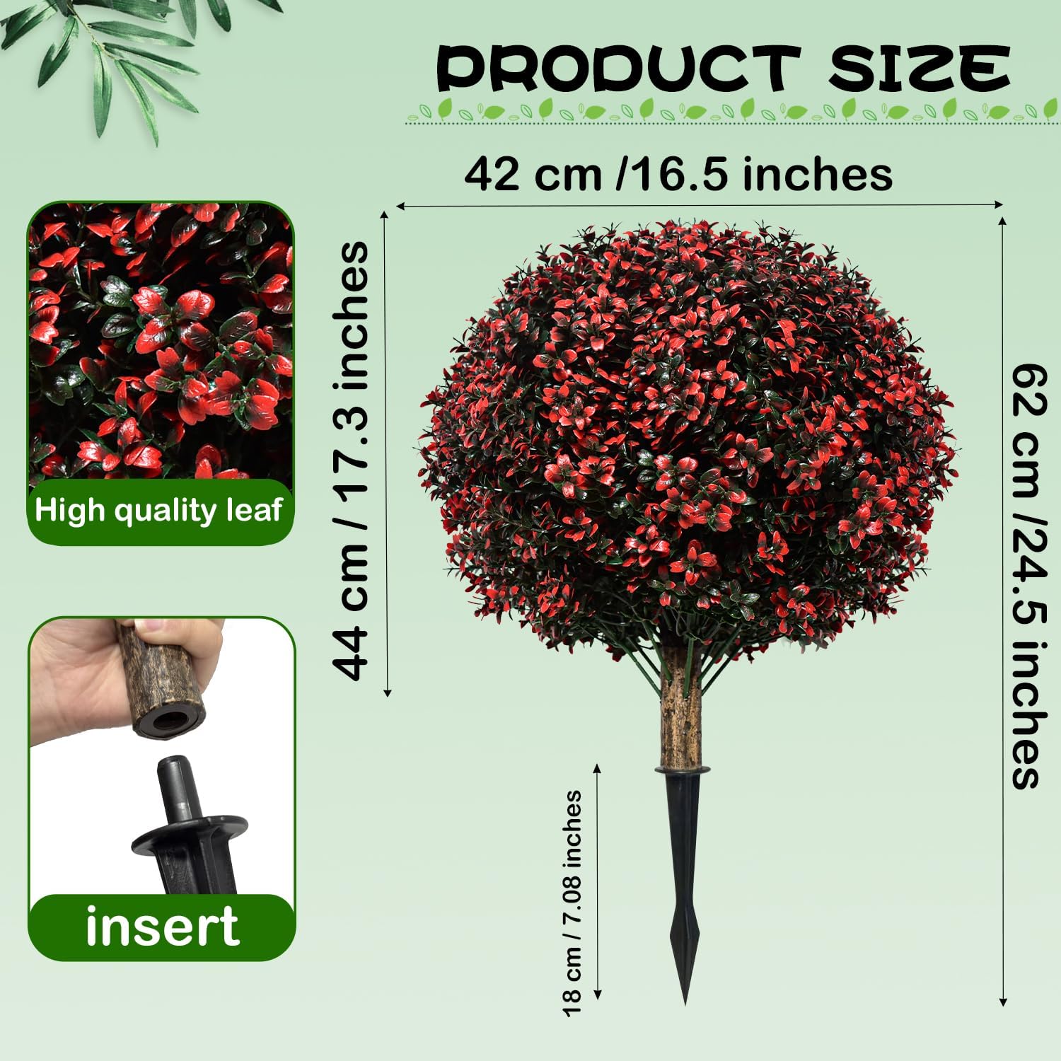 Set of 2 Artificial Topiary Boxwood Trees 245 Tall