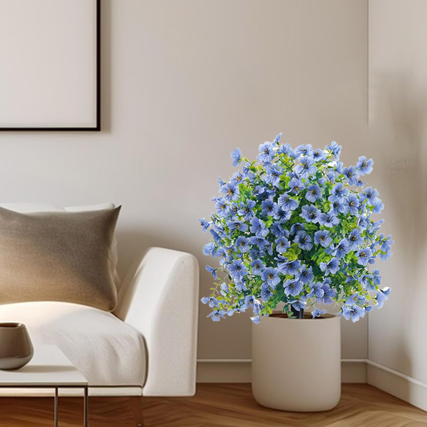 23in Artificial Violet Topiary Trees with Ground Spikes 2pc Blue