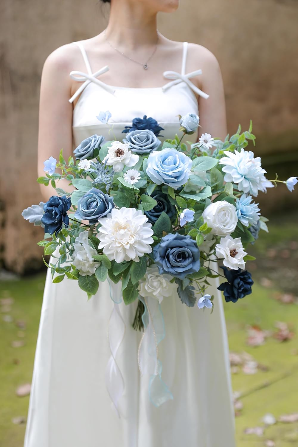 Blue Artificial Flowers Combo Box Set for DIY Decor