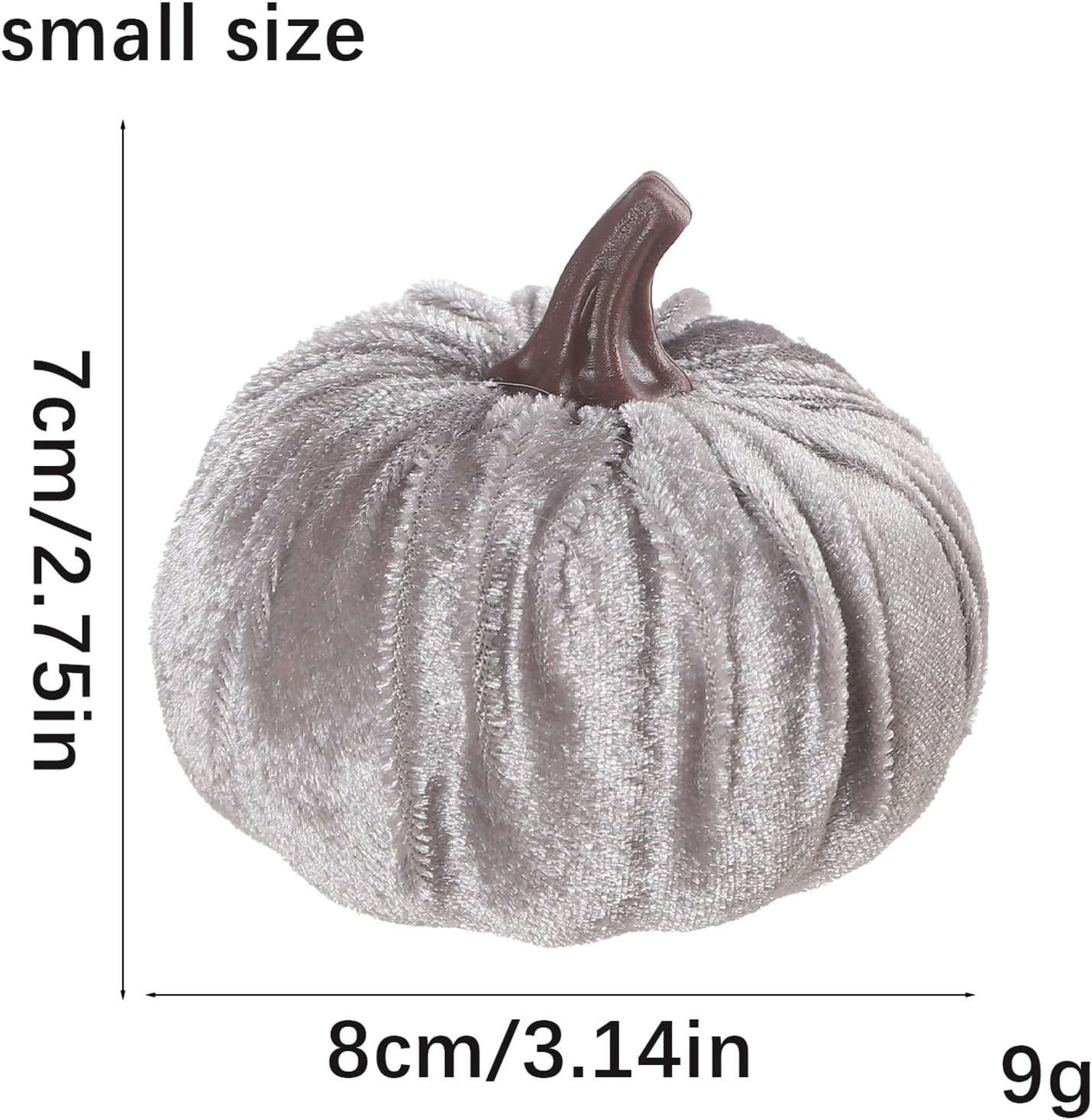 8PCS Velvet Pumpkins Artificial Decor for Halloween Thanksgiving