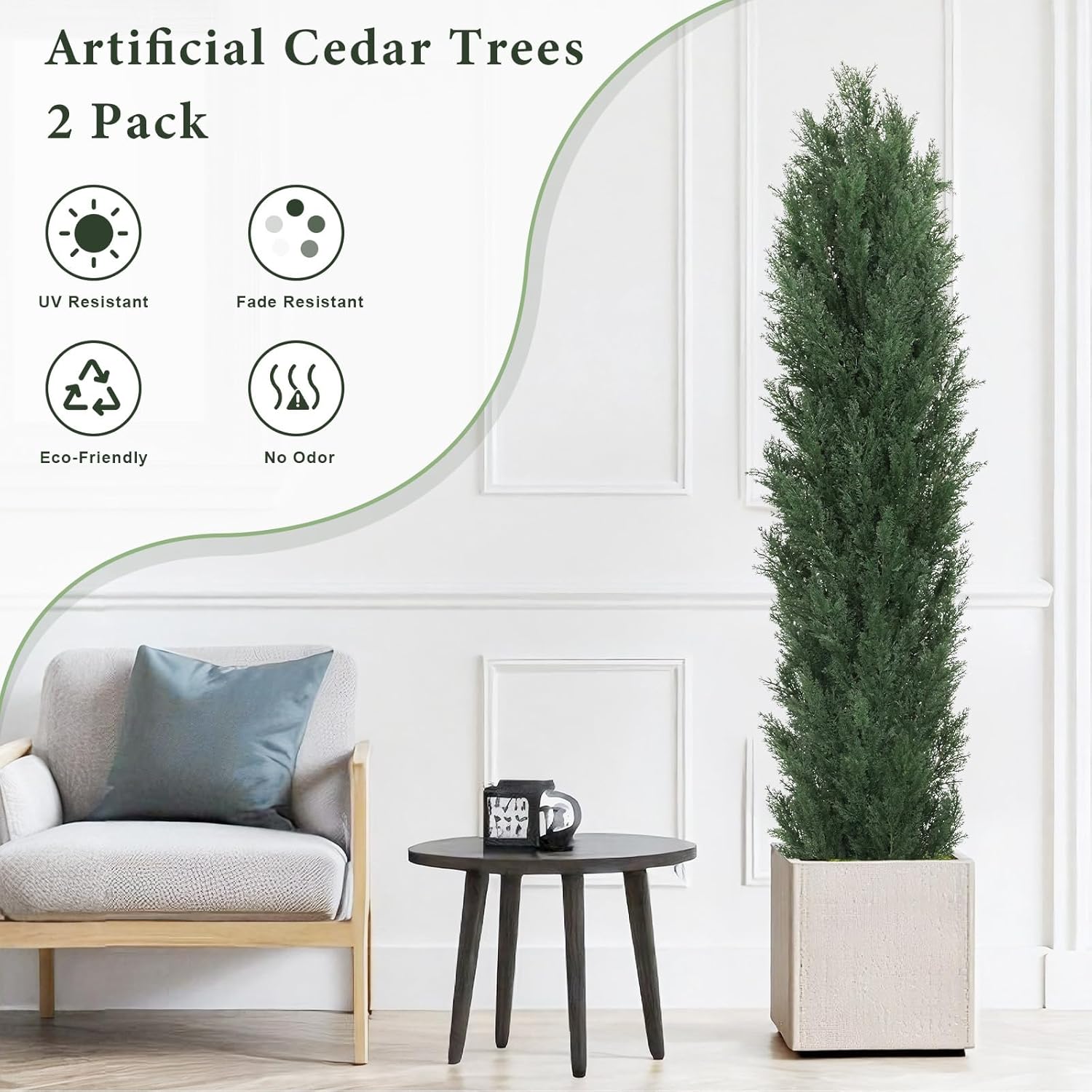 THE BLOOM TIMES 6ft Artificial Topiary Set of 2