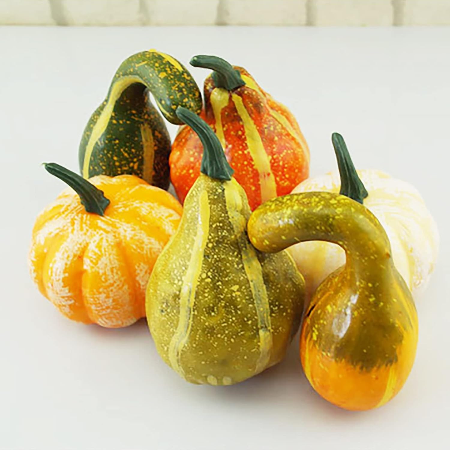 TITA-DONG Artificial Pumpkins and Gourds Set of 12 Halloween Foam Props