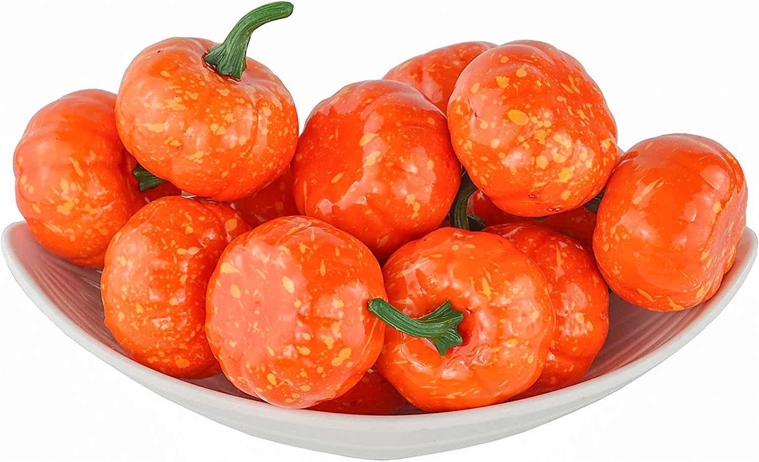 Jedfore Lifelike Mini Pumpkins Fake Fruit Set of 16 Orange