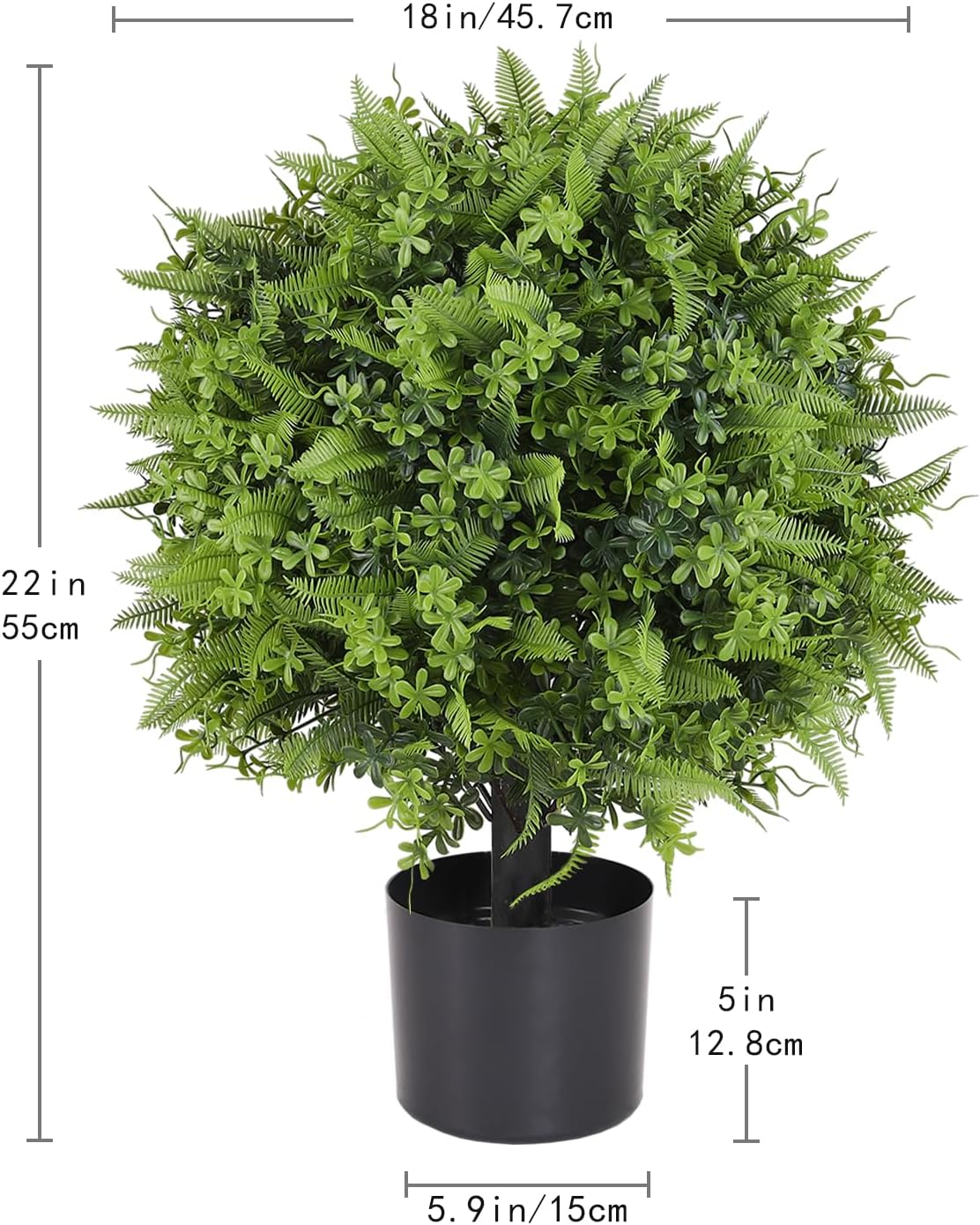 22 Inch Artificial Boxwood Topiary Trees Set of 2
