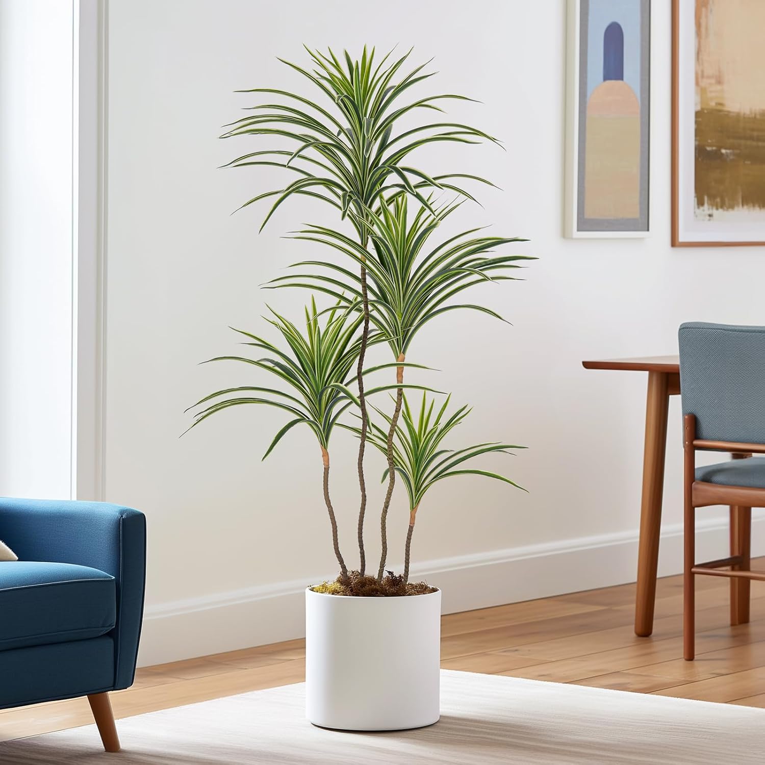 YEPDIN Artificial Dracaena Plant 4 Ft Indoor Fake Tree in Pot