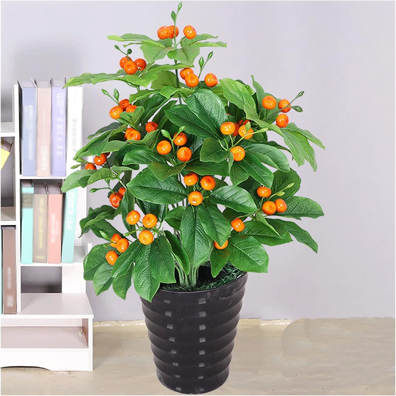 Artificial Kumquat Bonsai Tree 27 Inch Fake Potted Plant