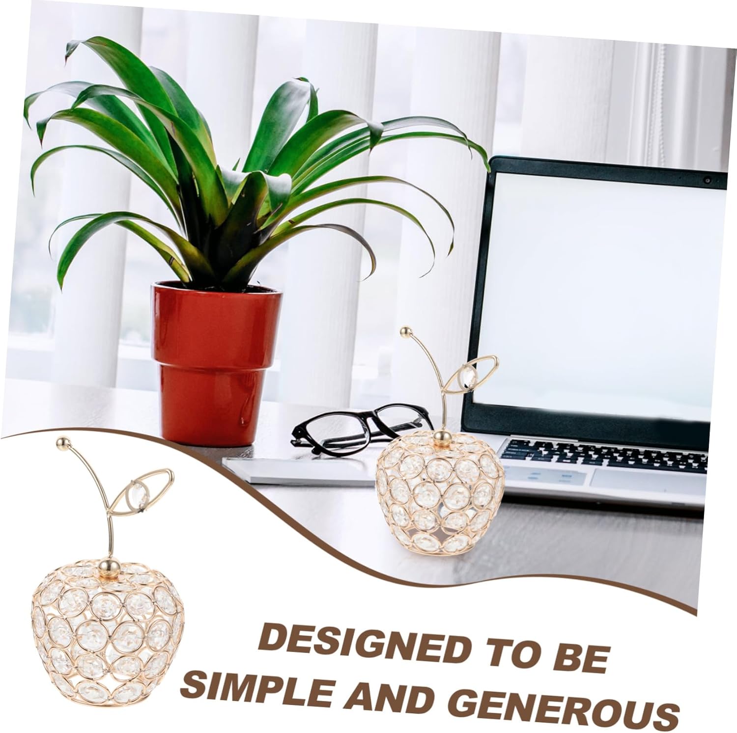 DECHOUS Crystal Fruit Adornment Desktop Decoration