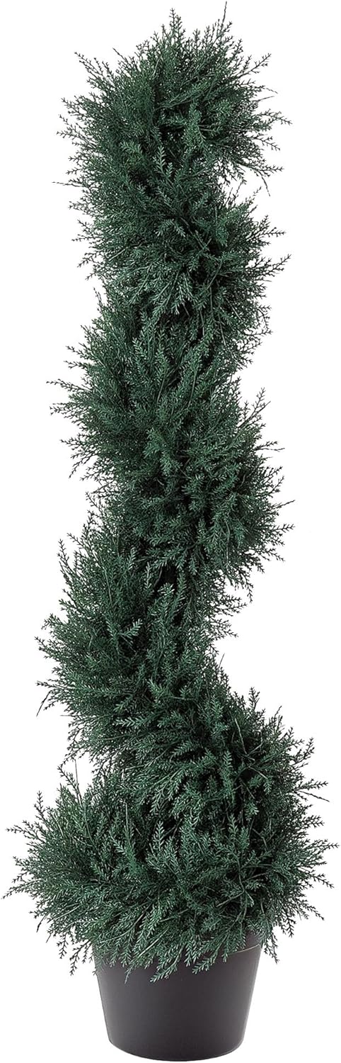 Outsunny 3FT Artificial Cedar Tree Spiral Topiary Faux Plant
