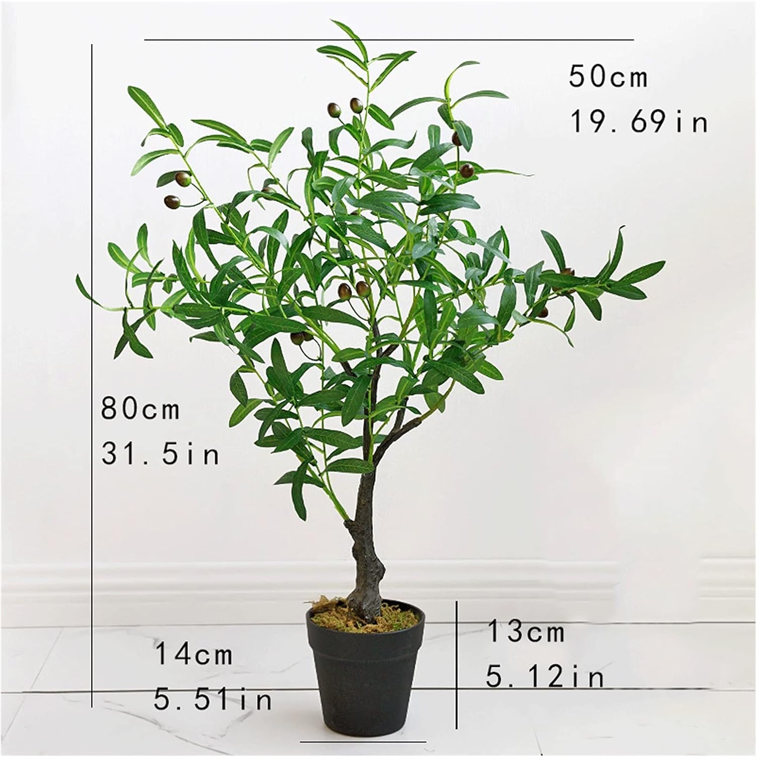 31 Inch Artificial Tree with Silk Olive Leaves and Fruits