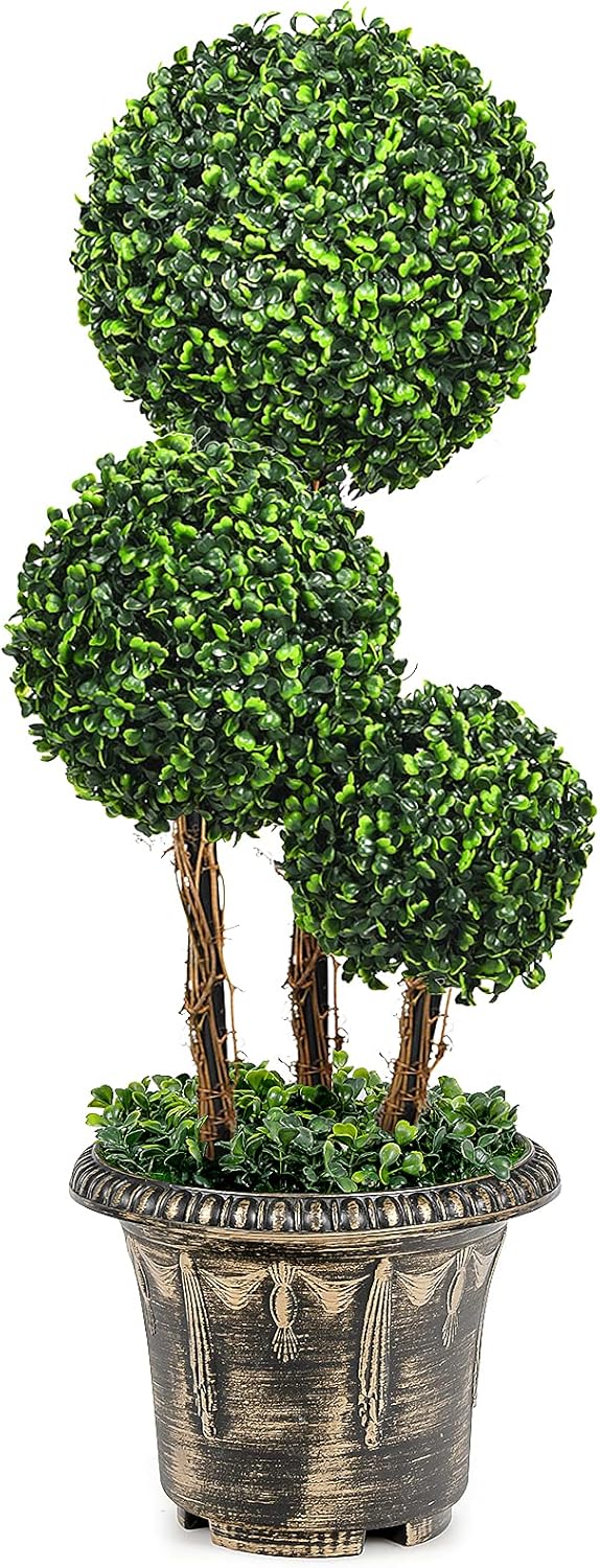 Goplus 25 Ft Artificial Boxwood Topiary Decor