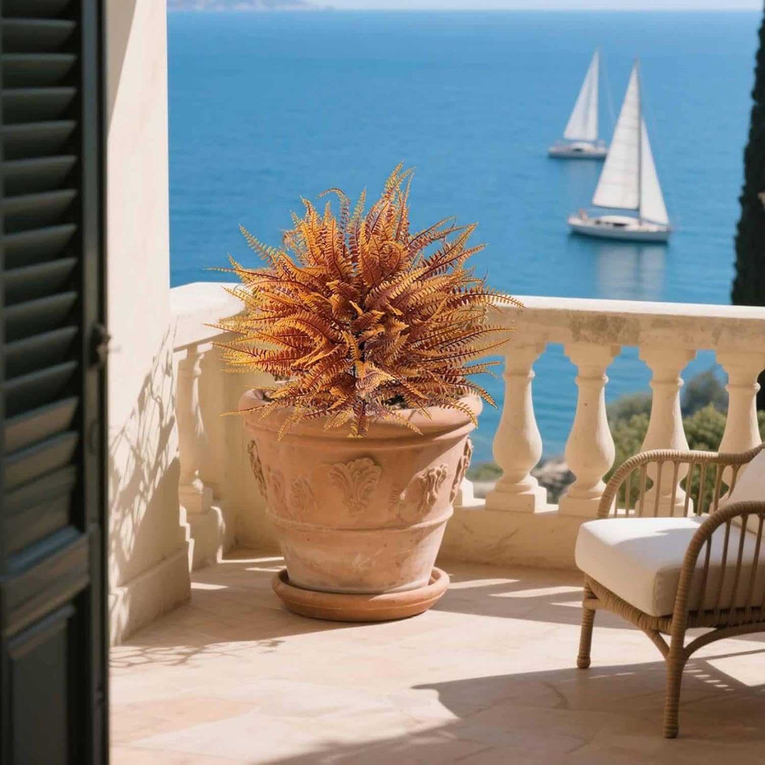 Artificial Ferns Topiary Trees for Outdoor Decor