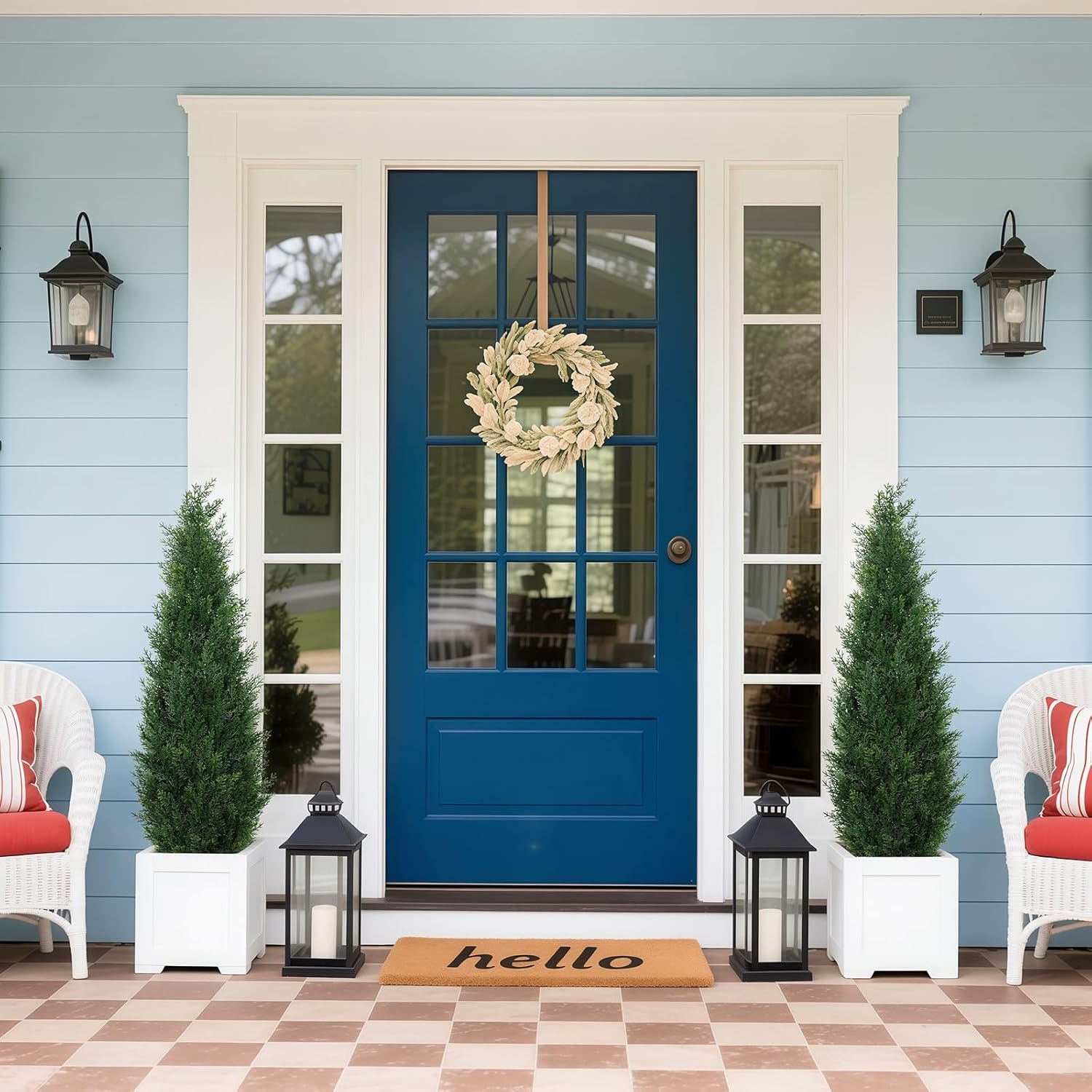 3FT Artificial Cedar Topiary Trees Set of 2