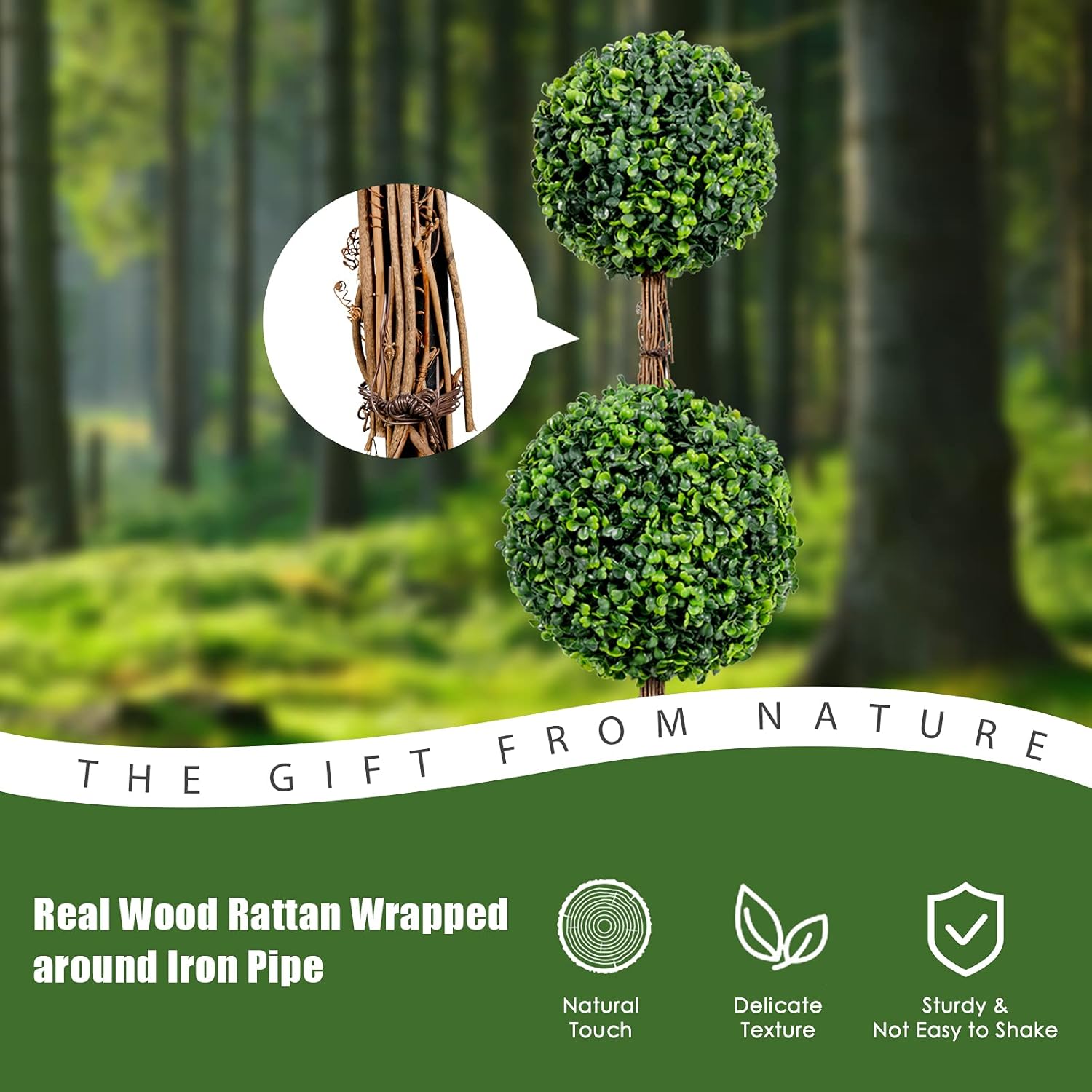 Goplus 3 Ft Artificial Boxwood Topiary Tree
