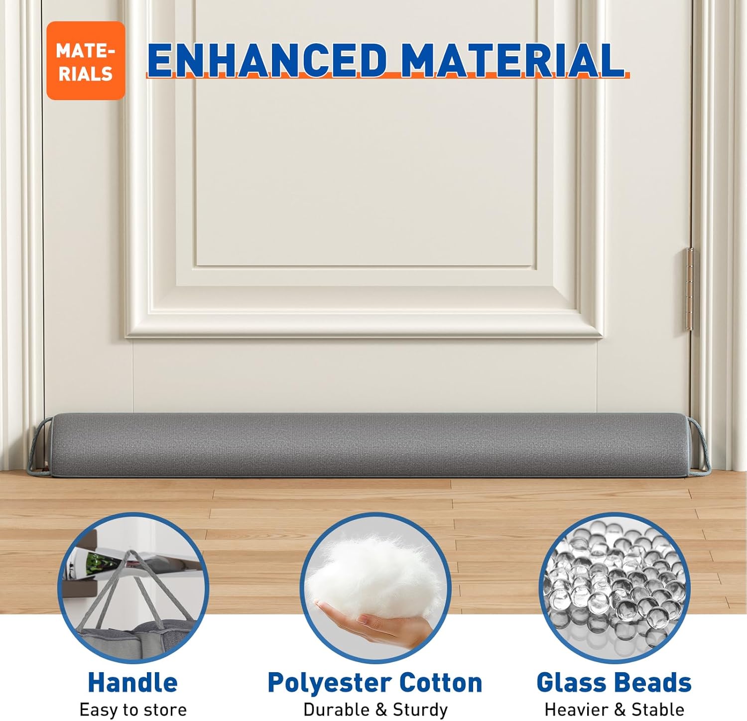 MAGZO Door Draft Stopper 36 Inches Gray