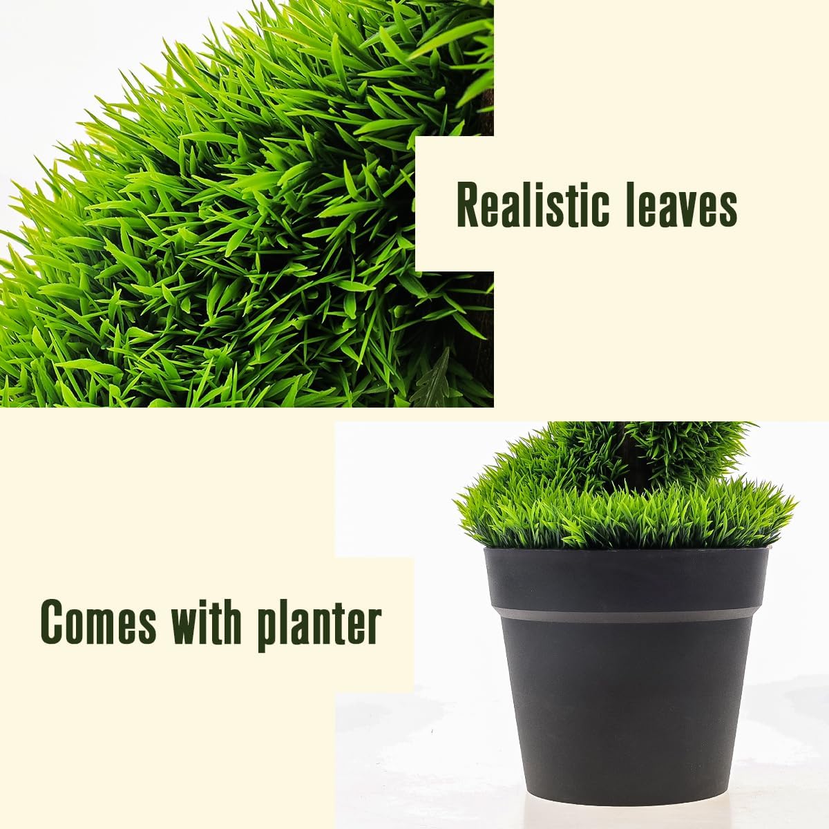 2pcs Artificial Spiral Topiary Cedar Trees for Home and Yard