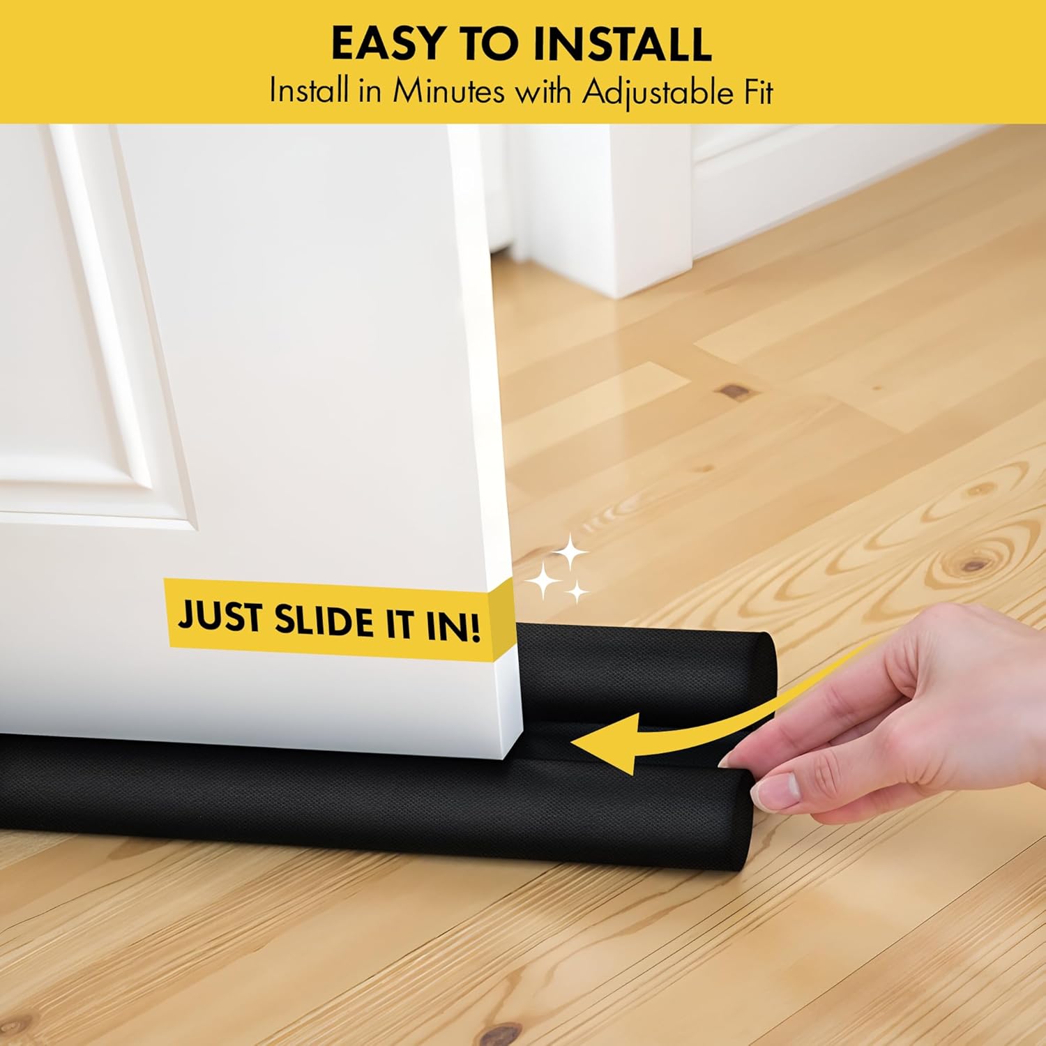 Affixers Under Door Draft Stopper 36 Inch Black
