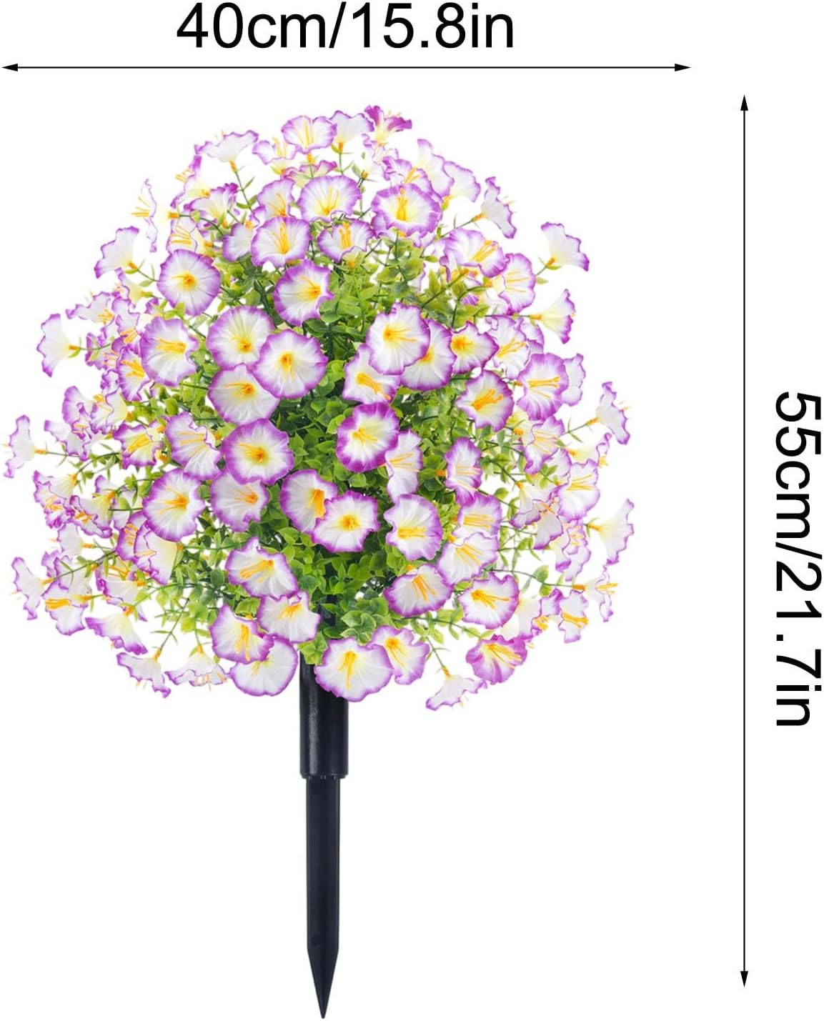 15 Inch Artificial Morning Glory Topiary with Ground Spike