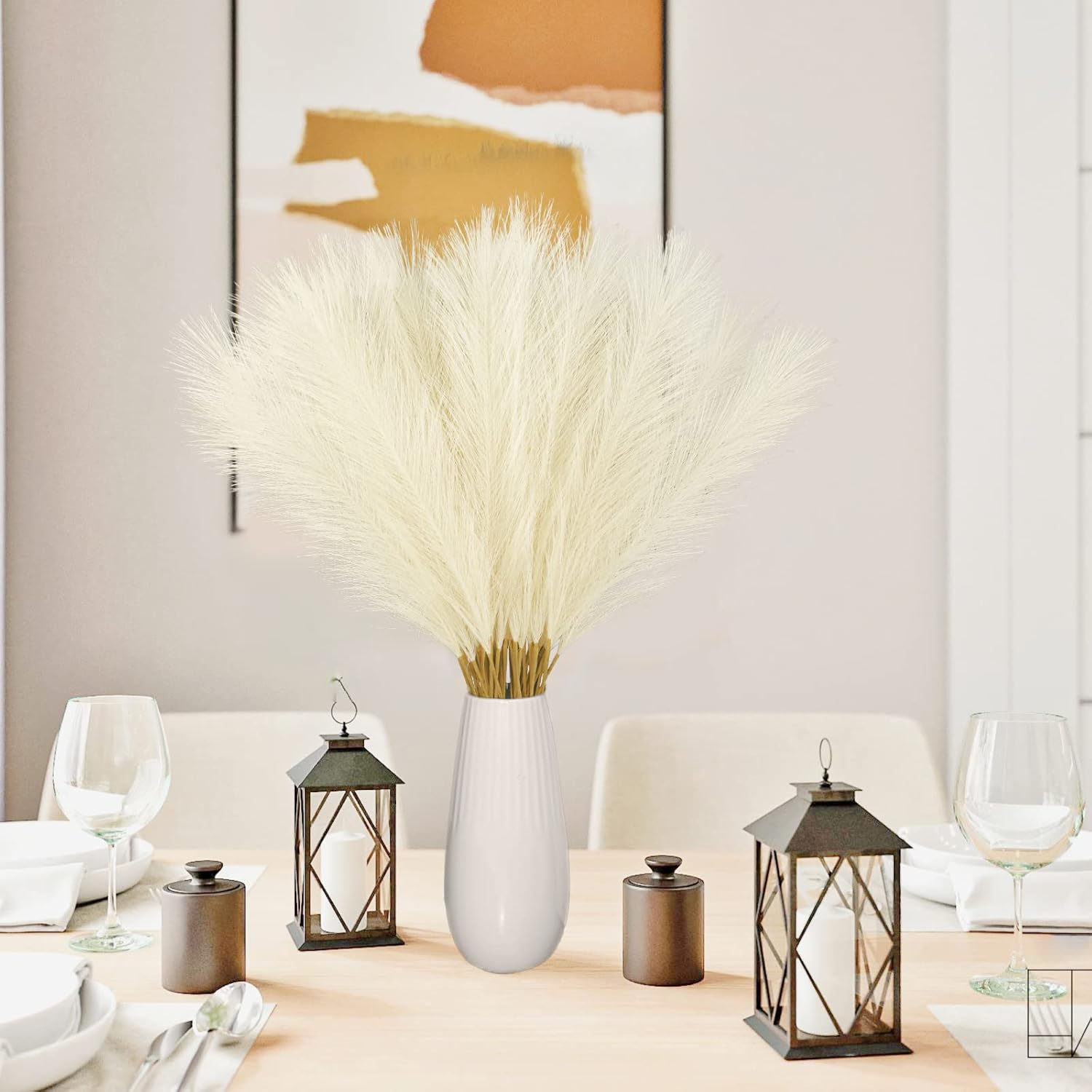 50PCS Beige Artificial Pampas Grass Decor