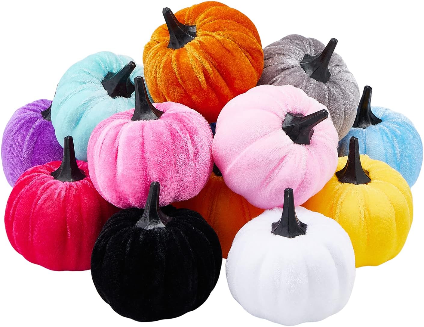 Mini Velvet Halloween Pumpkins Decor