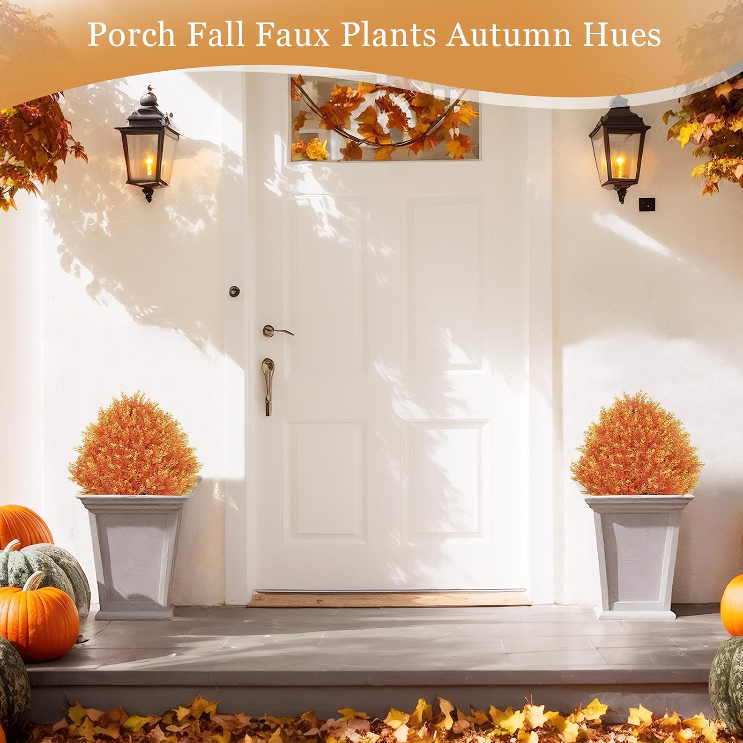 24 Inch Fall Cedar Topiary Artificial Set of 2