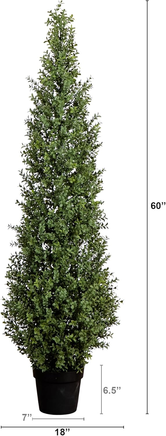 Nearly Natural 5ft UV Resistant Artificial Boxwood Topiary Tree