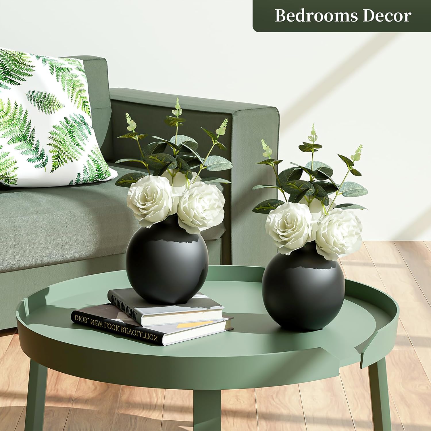 Artificial Flowers with Ceramic Vase Set of 2