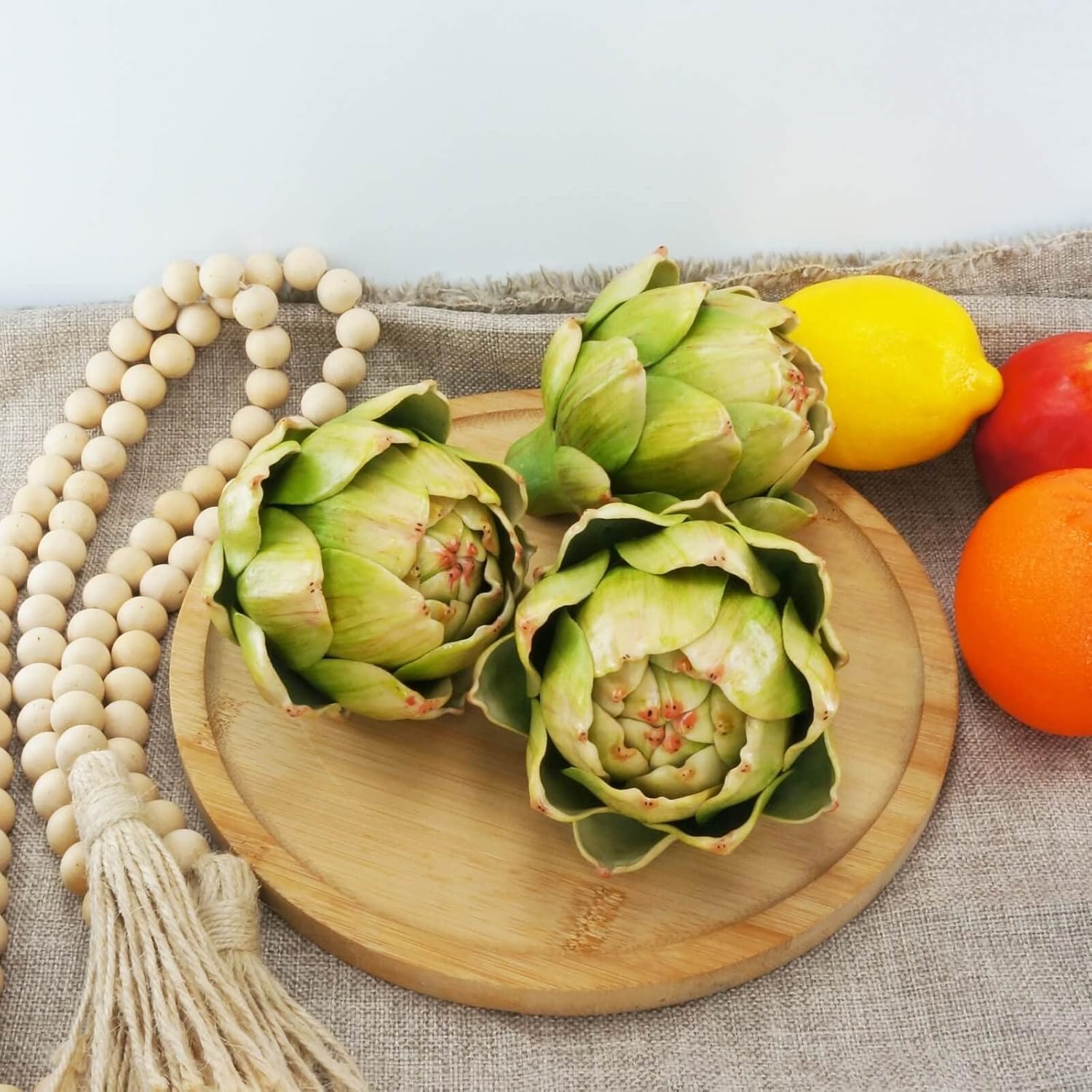 Large Green Artificial Artichokes for Decorations