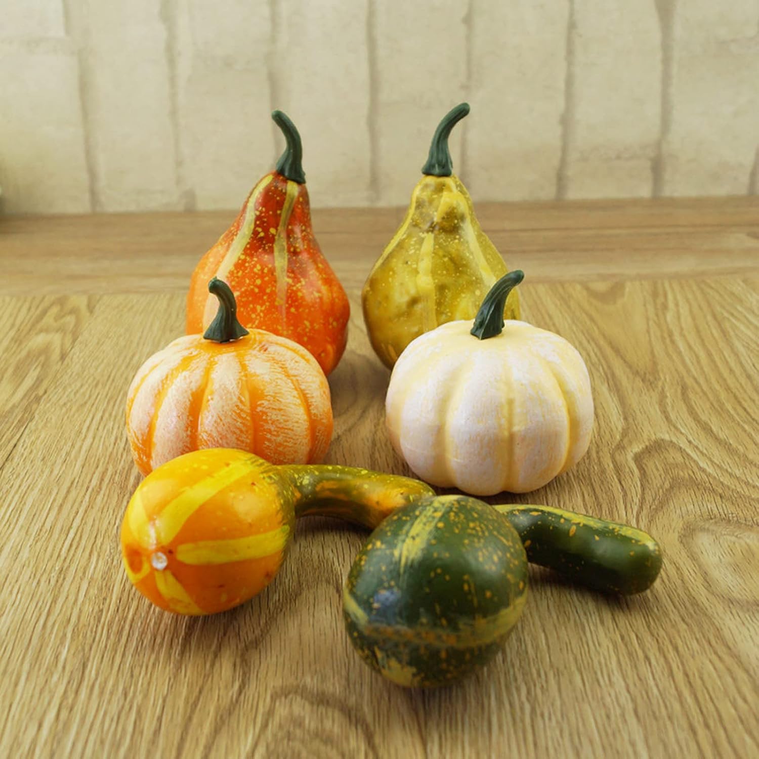 TITA-DONG Artificial Pumpkins and Gourds Set of 12 Halloween Foam Props