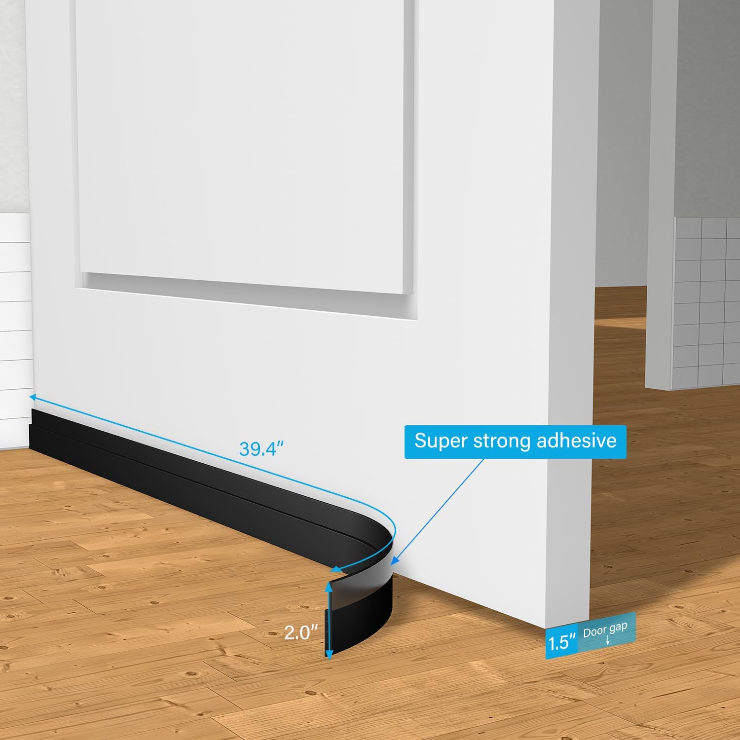 2 Pack Adjustable Under Door Sweep for Draft and Soundproofing