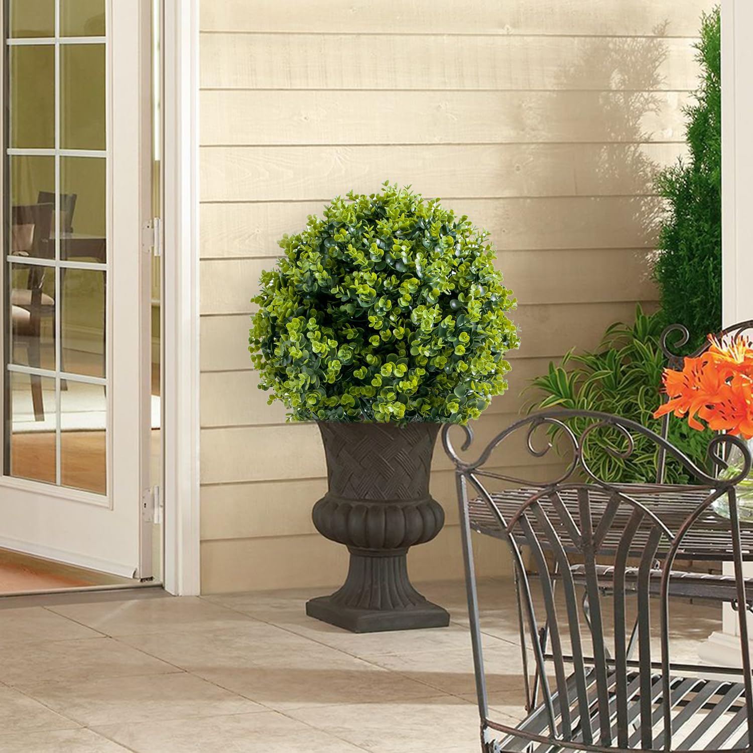 MegaChoice Artificial Topiary Ball Tree Set of 2 236 Inch